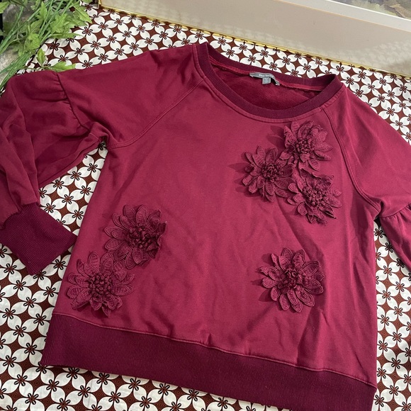 Anthropologie floral appliqué pull over - Picture 4 of 12